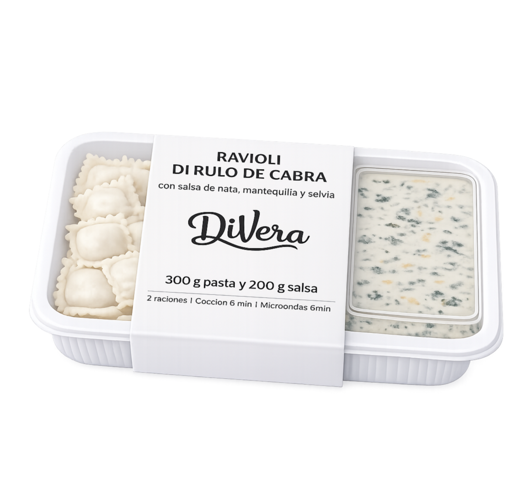 RAVIOLI RULO CABRA CON SALSA PANNA SALVIA