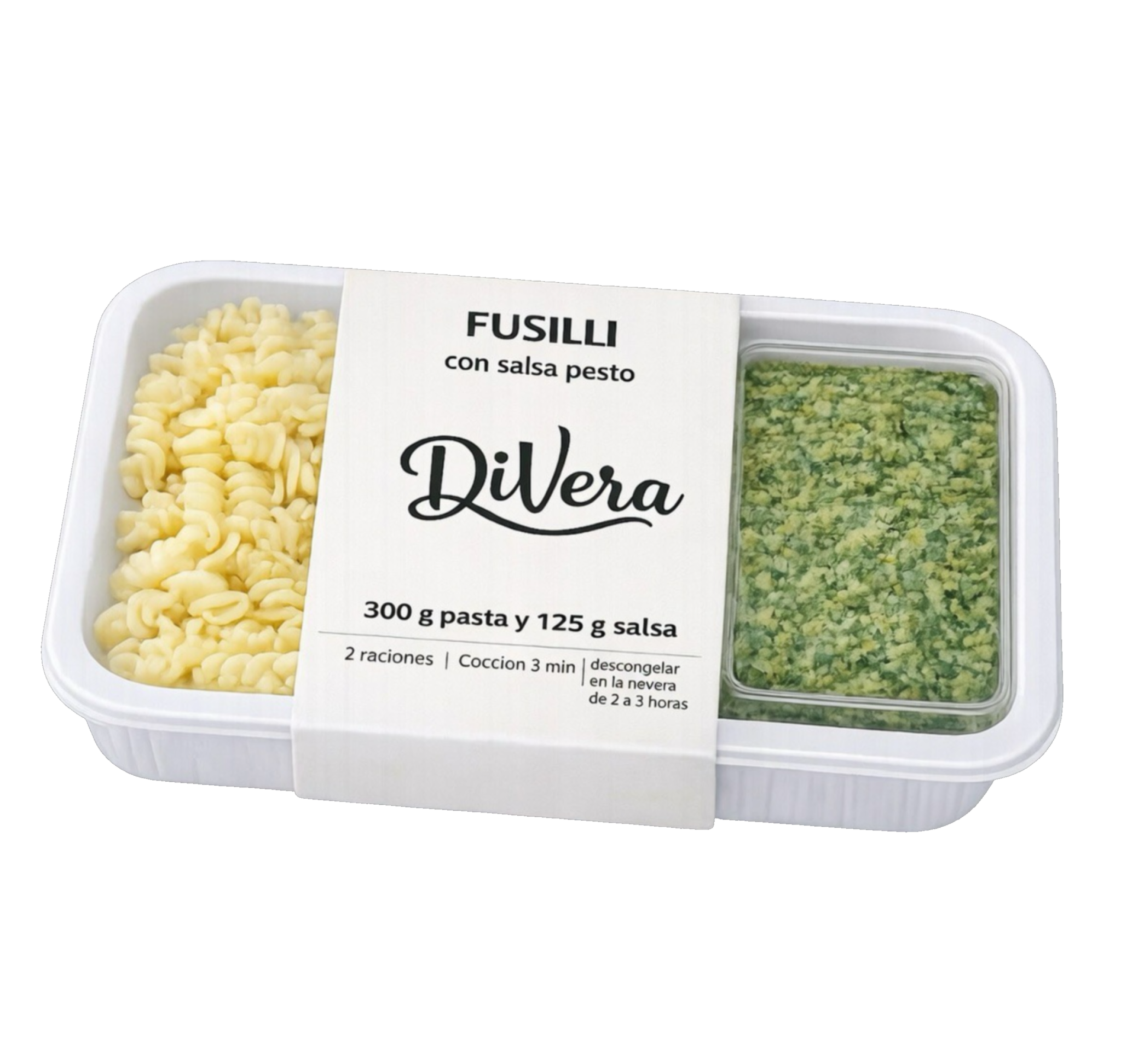 FUSILLI DI HUEVO CON SALSA PESTO